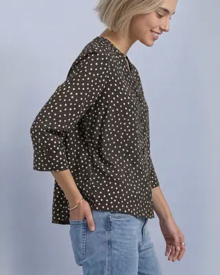 Street One Stippen Blouse - Black Coffee