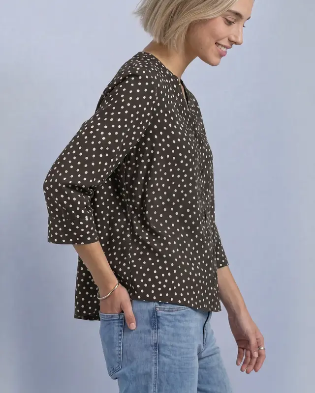 Street One Dot Blouse - Black Coffee