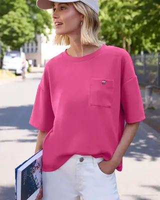 Street One Studio Silk Look Shirt - Ruby Raspberry