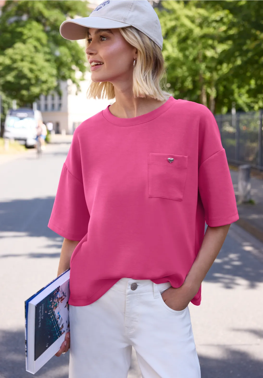 Street One Studio Silk Look Shirt - Ruby Raspberry