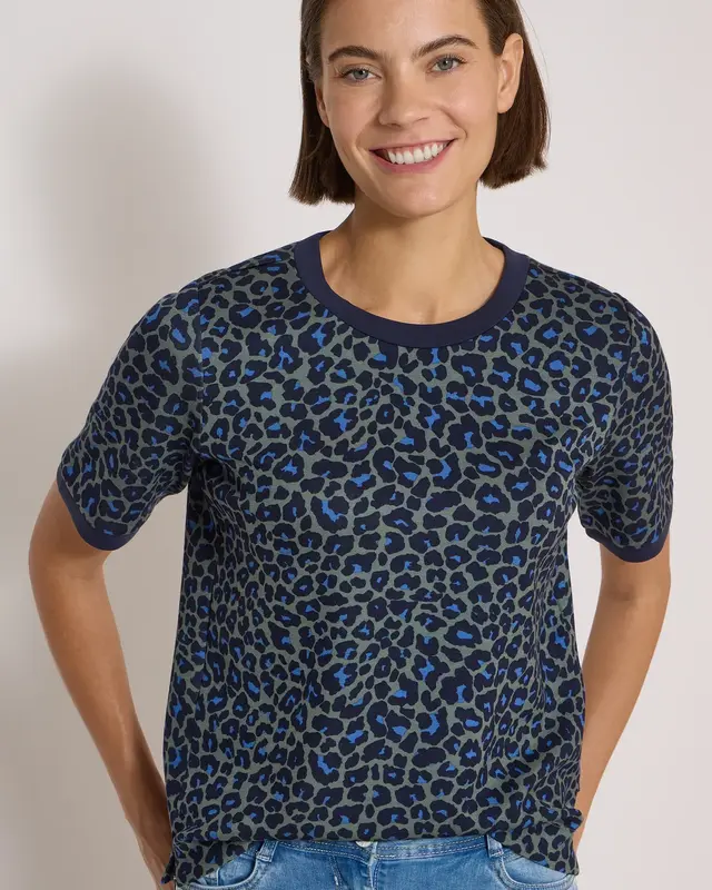 Cecil Shirt met Luipaardprint - Dried Olive Green