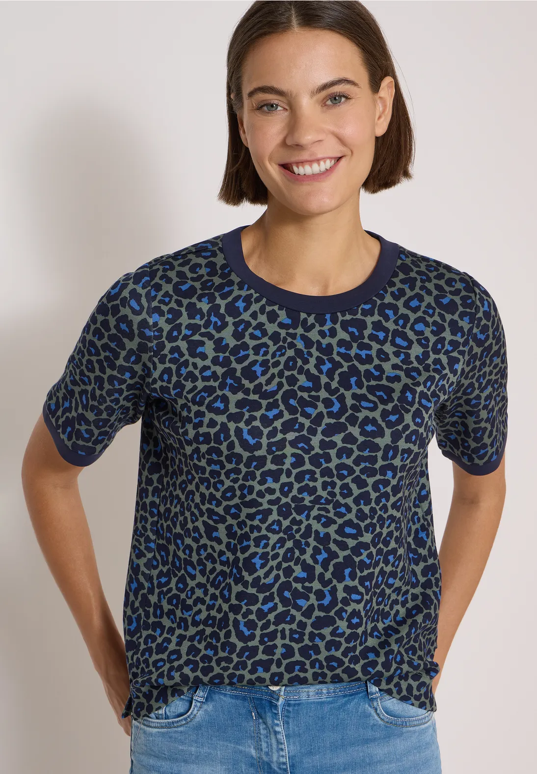 Cecil Shirt met Luipaardprint - Dried Olive Green