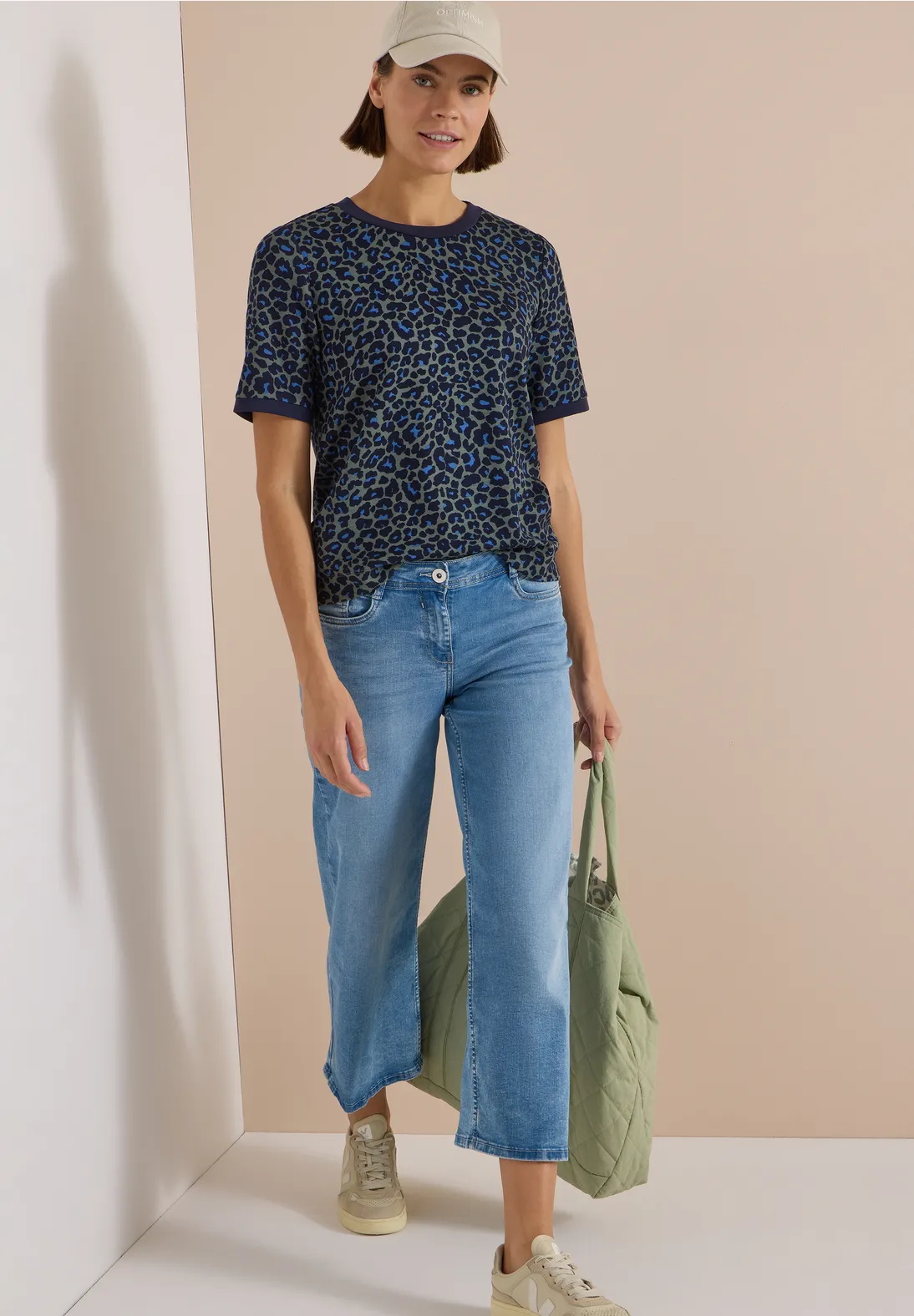Cecil Shirt mit Leo Muster - Dried Olive Green