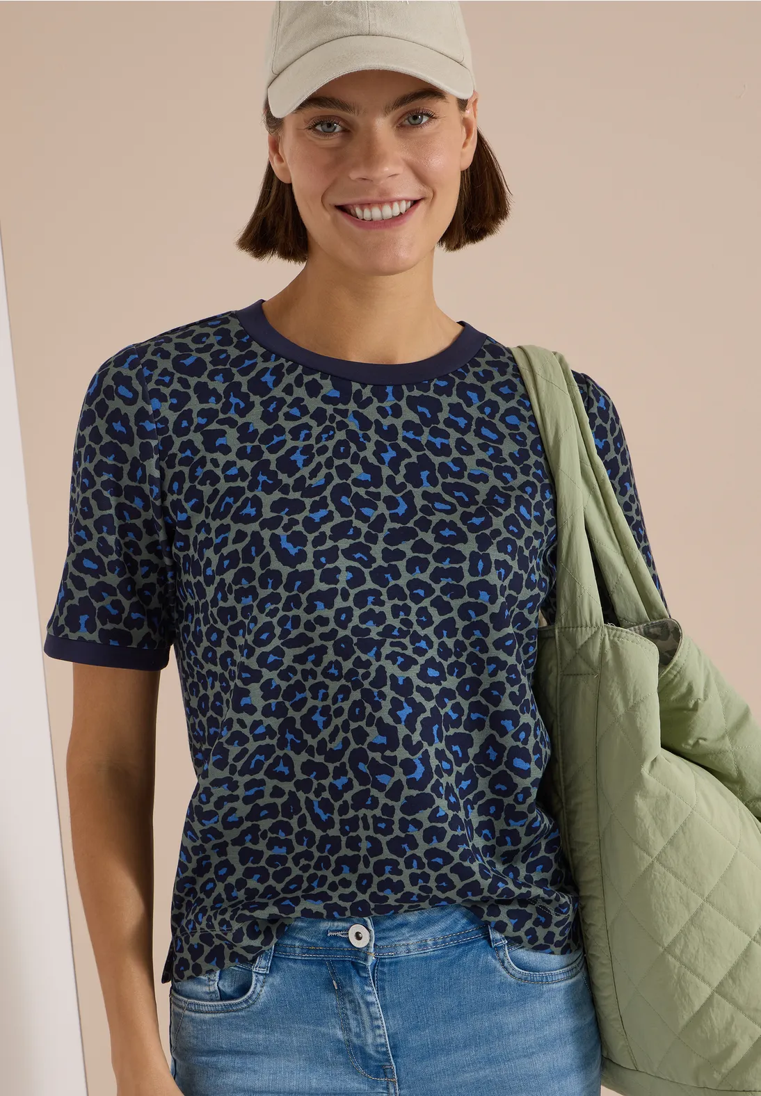 Cecil Shirt met Luipaardprint - Dried Olive Green