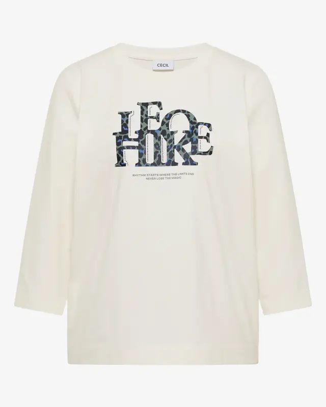 Cecil Shirt mit Wording - Vanilla White