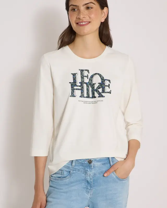 Cecil Shirt with Text - Vanilla White