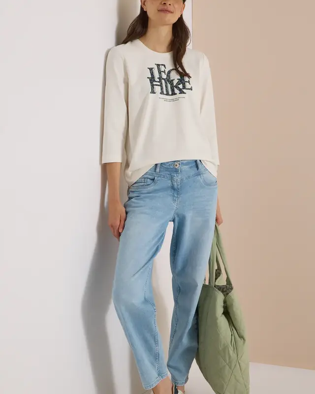 Cecil Shirt with Text - Vanilla White