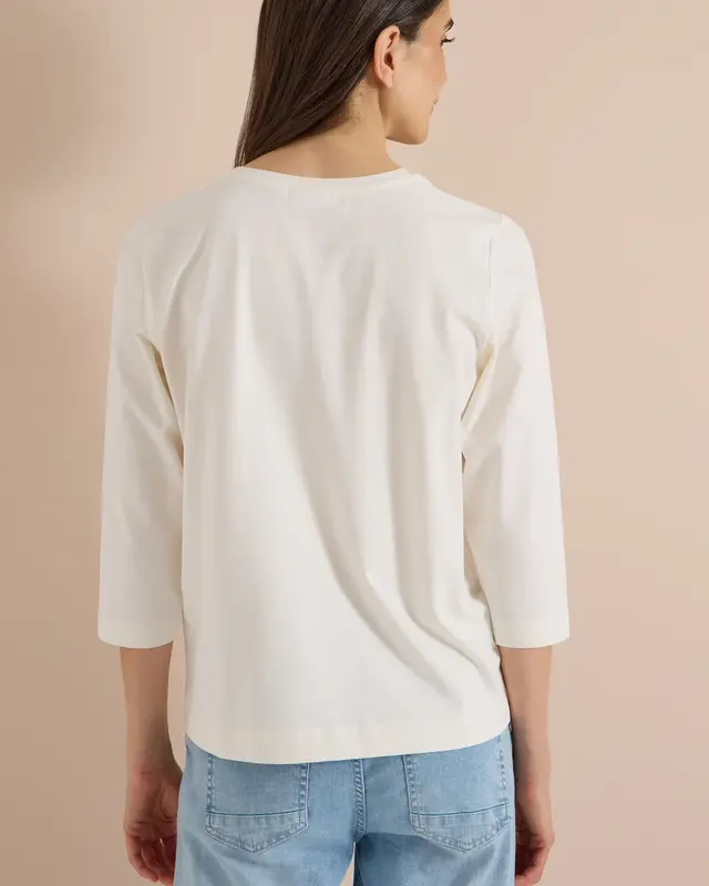 Cecil Shirt with Text - Vanilla White