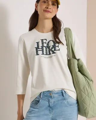 Cecil Shirt with Text - Vanilla White