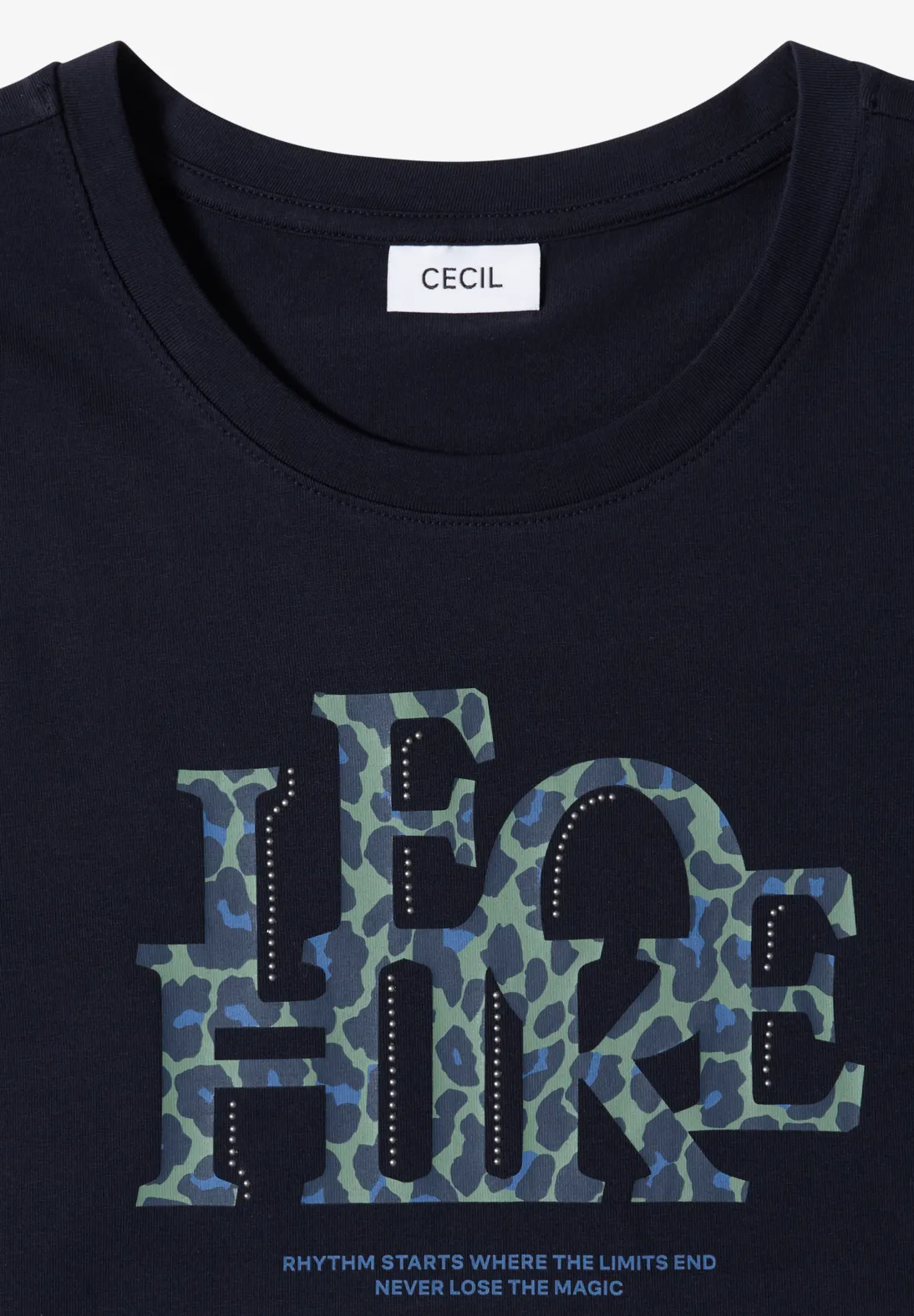 Cecil Shirt met Tekst - Urban Dark Blue