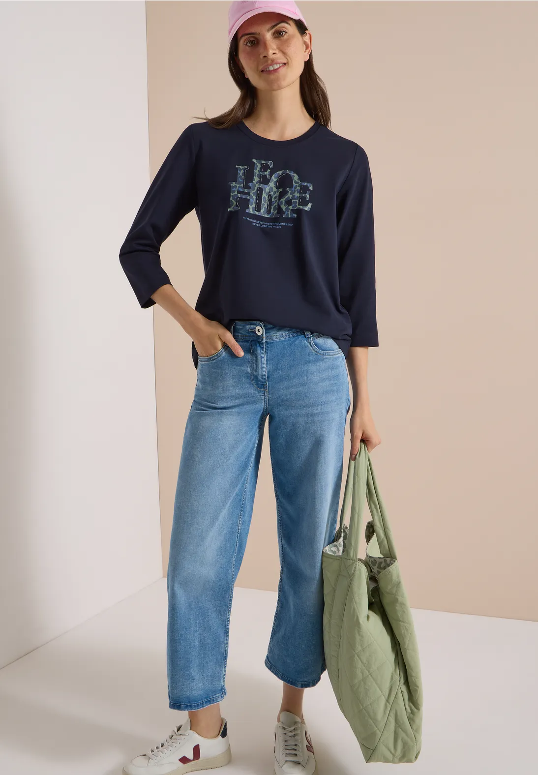 Cecil Shirt with Text - Urban Dark Blue