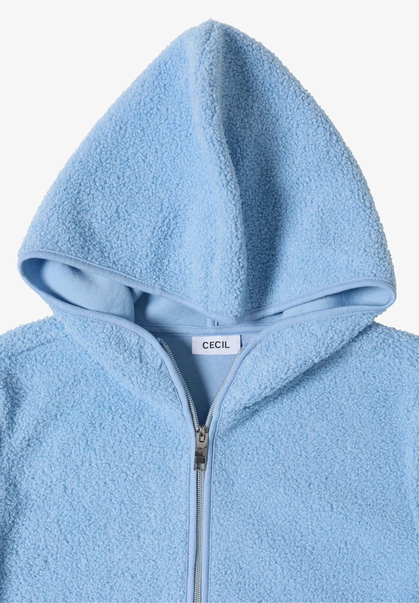 Cecil Teddy Jacket with Hood - Easy Blue