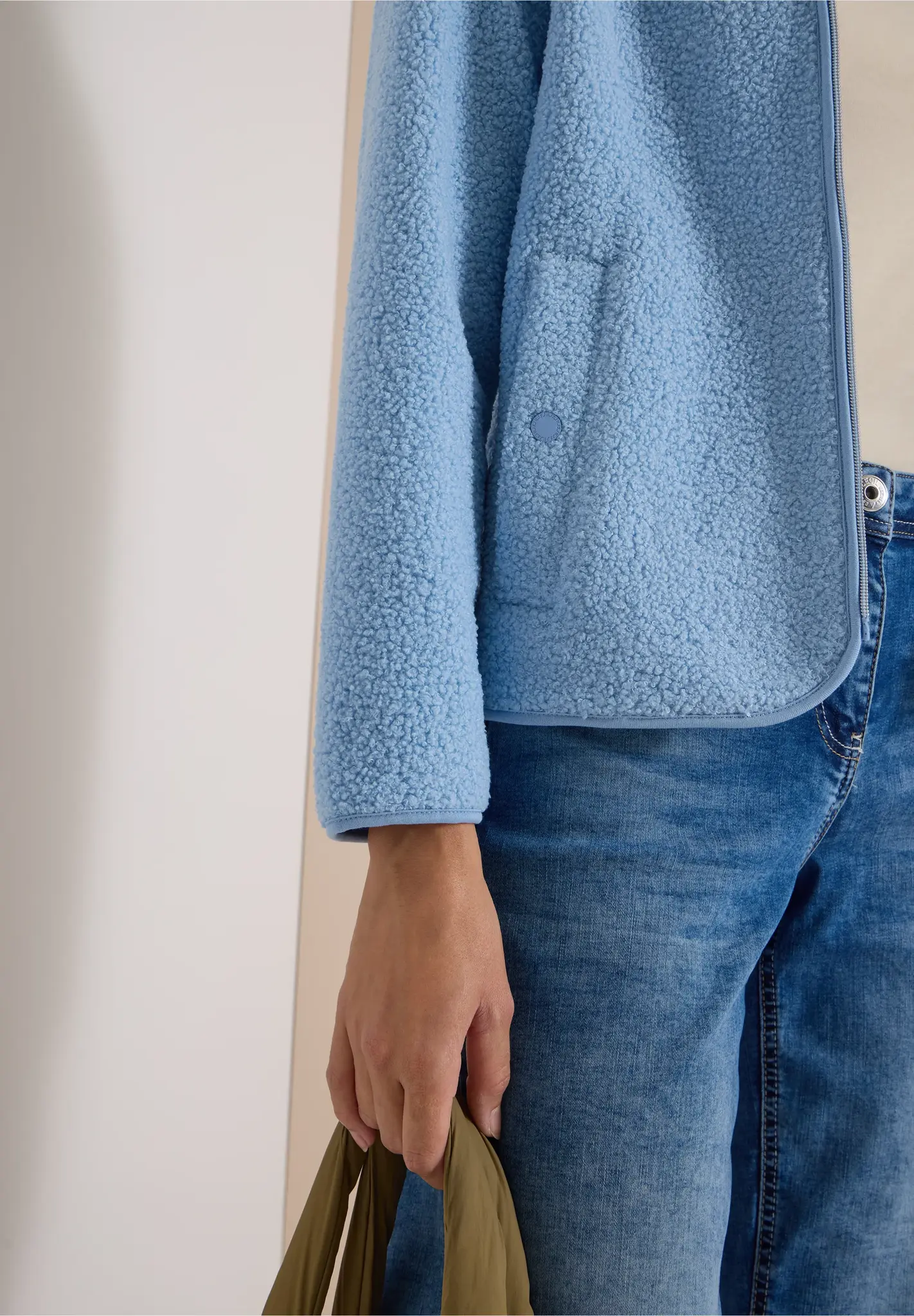 Cecil Teddy Vest met Capuchon - Easy Blue