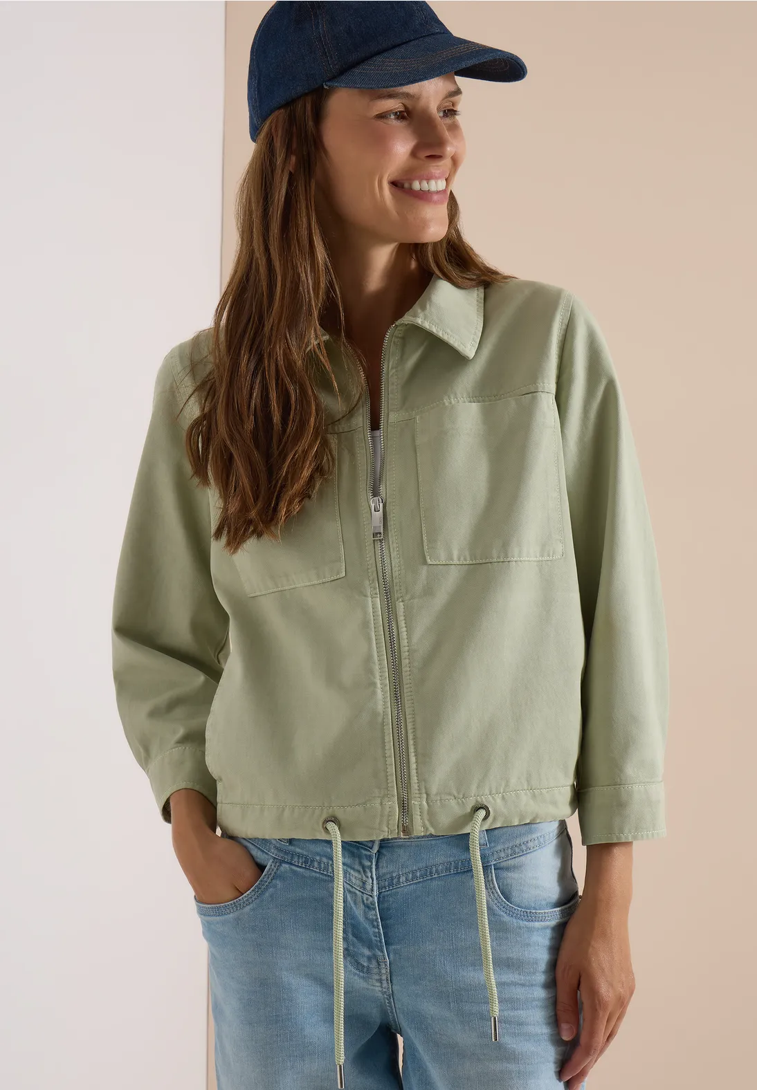 Cecil Jacke mit 3/4-Arm - Raw Matcha Lime