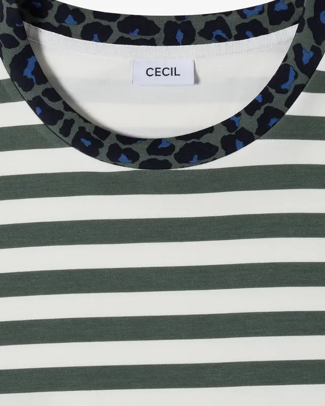 Cecil Shirt mit Leo-Detail - Dried Olive Green