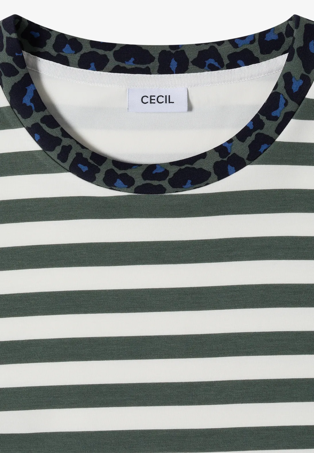 Cecil Shirt met Luipaarddetail - Dried Olive Green