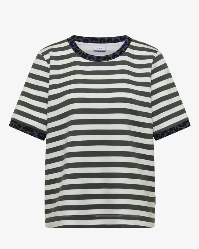 Cecil Shirt mit Leo-Detail - Dried Olive Green