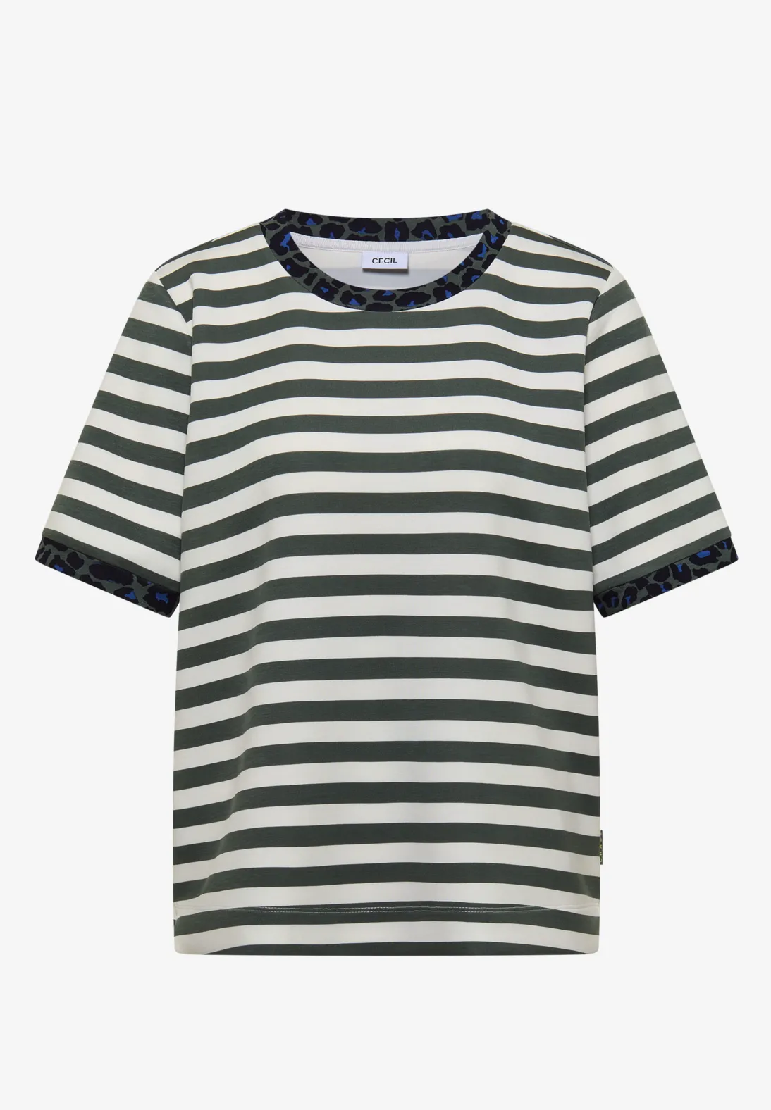 Cecil Shirt met Luipaarddetail - Dried Olive Green