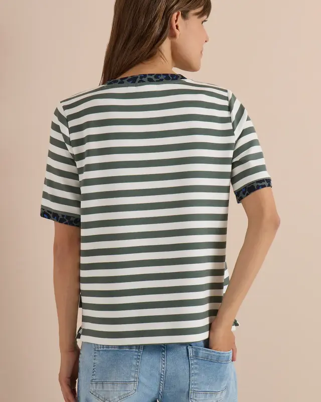 Cecil Shirt met Luipaarddetail - Dried Olive Green