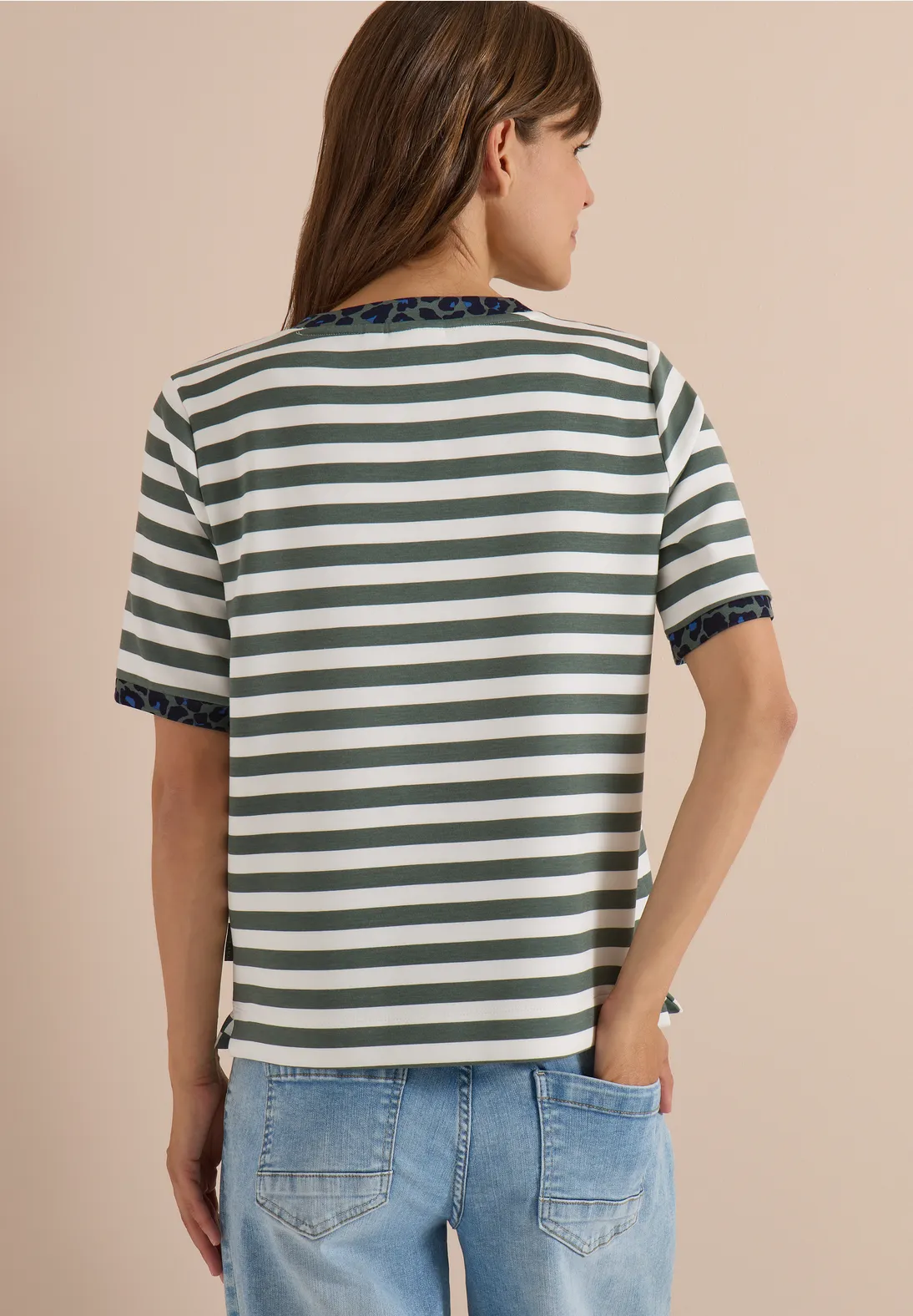 Cecil Shirt mit Leo-Detail - Dried Olive Green