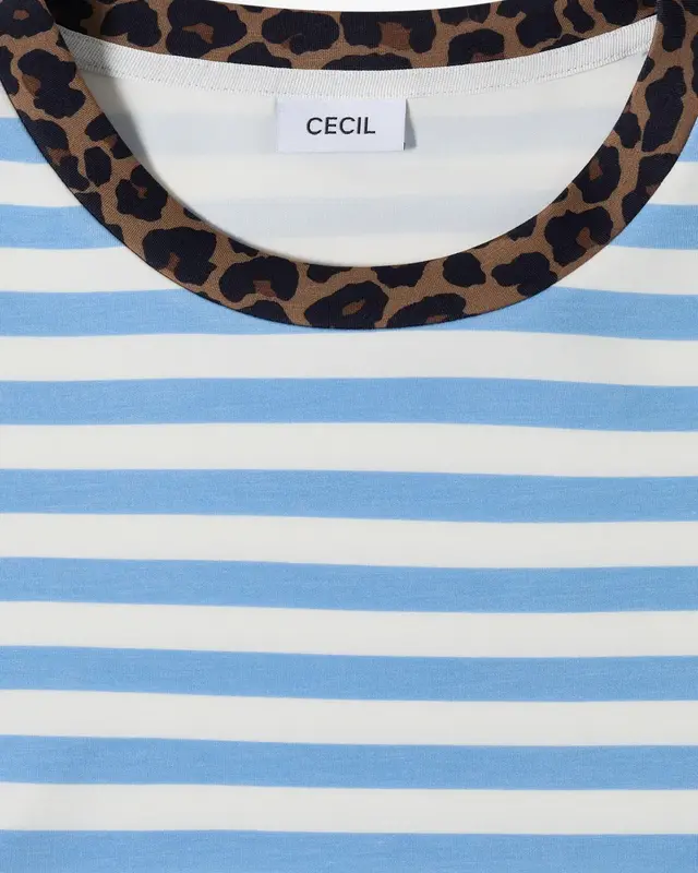 Cecil Shirt mit Leo-Detail - Easy Blue