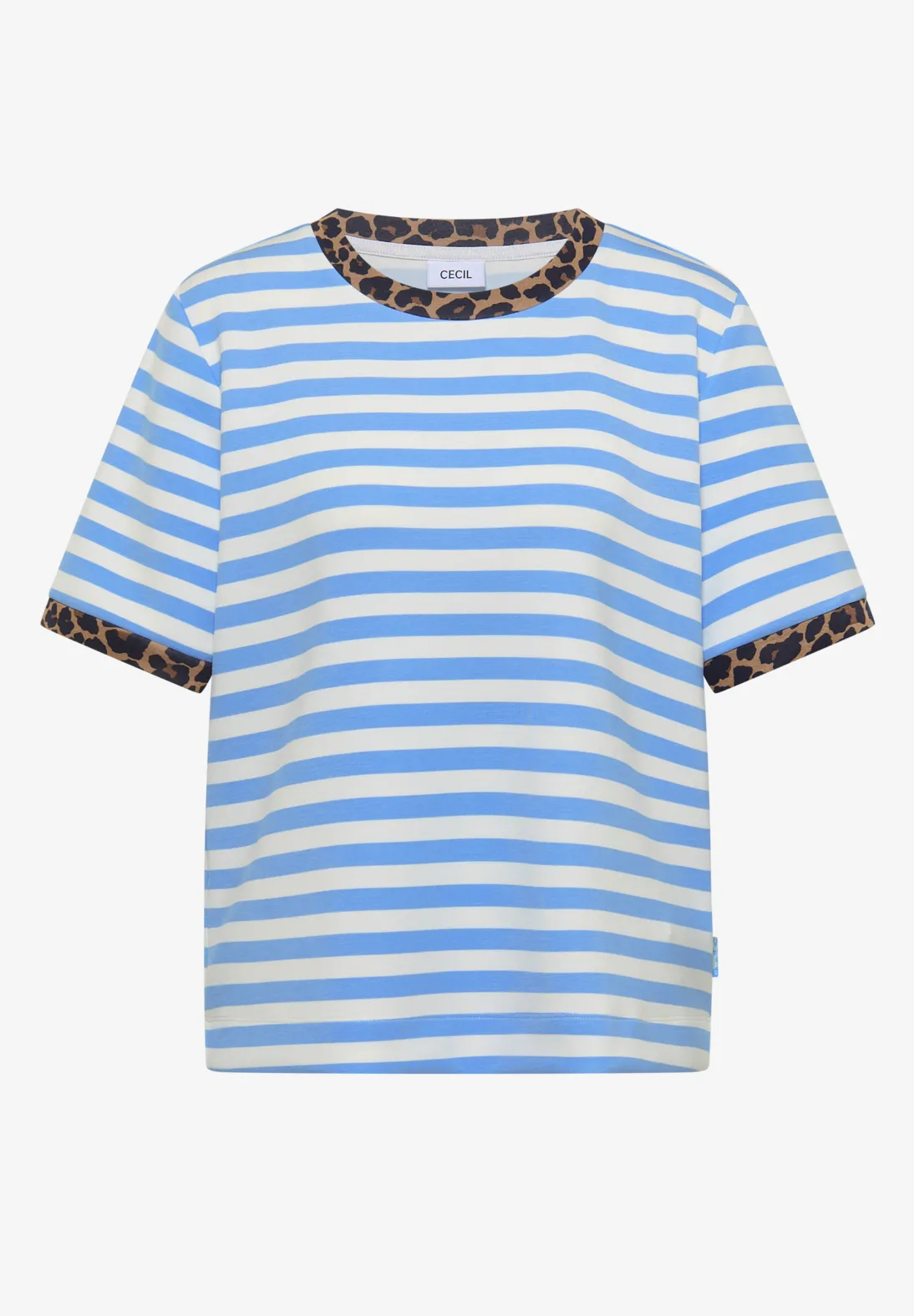 Cecil Shirt mit Leo-Detail - Easy Blue