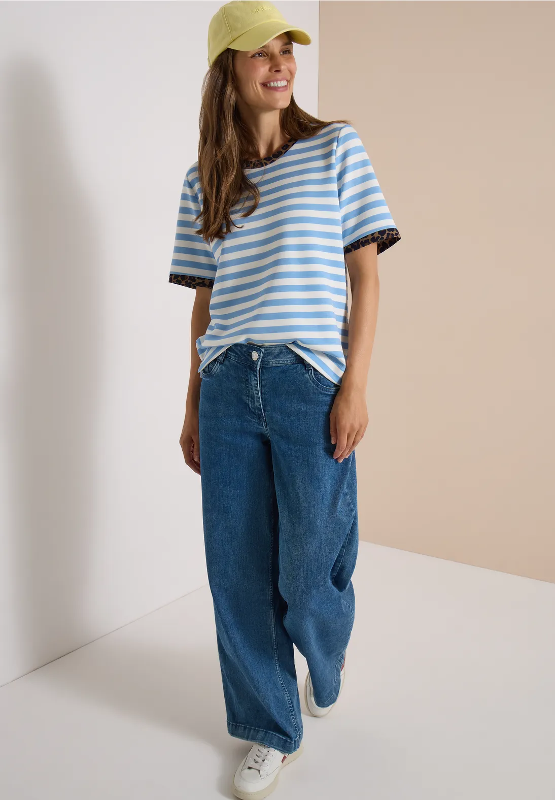 Cecil Shirt mit Leo-Detail - Easy Blue