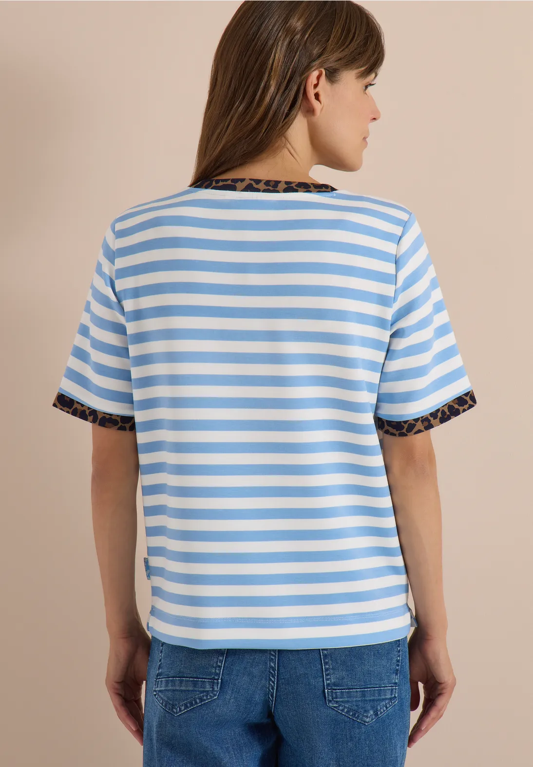 Cecil Shirt mit Leo-Detail - Easy Blue