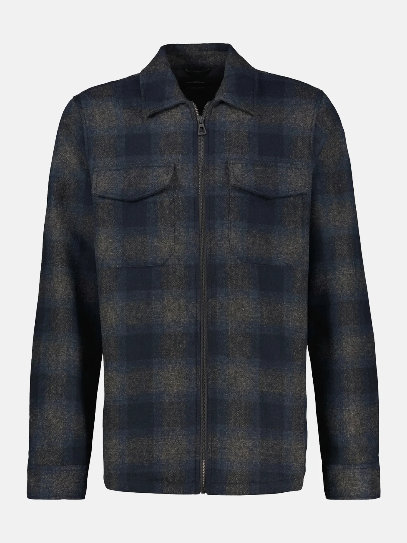 Lerros Ruit Overhemd met Rits - Classic Navy