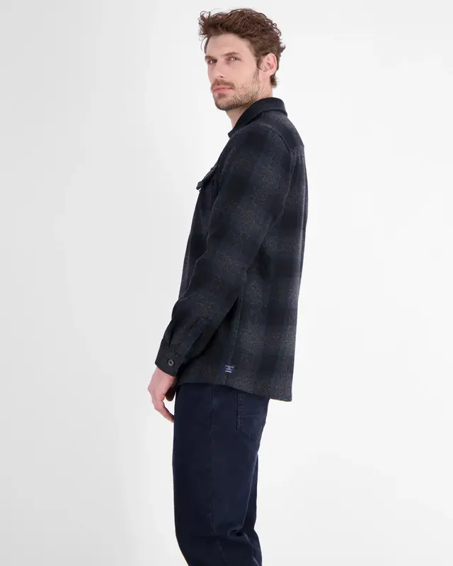 Lerros Karomuster Hemd mit Zipper - Classic Navy