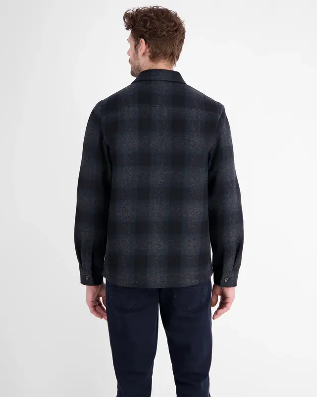 Lerros Ruit Overhemd met Rits - Classic Navy