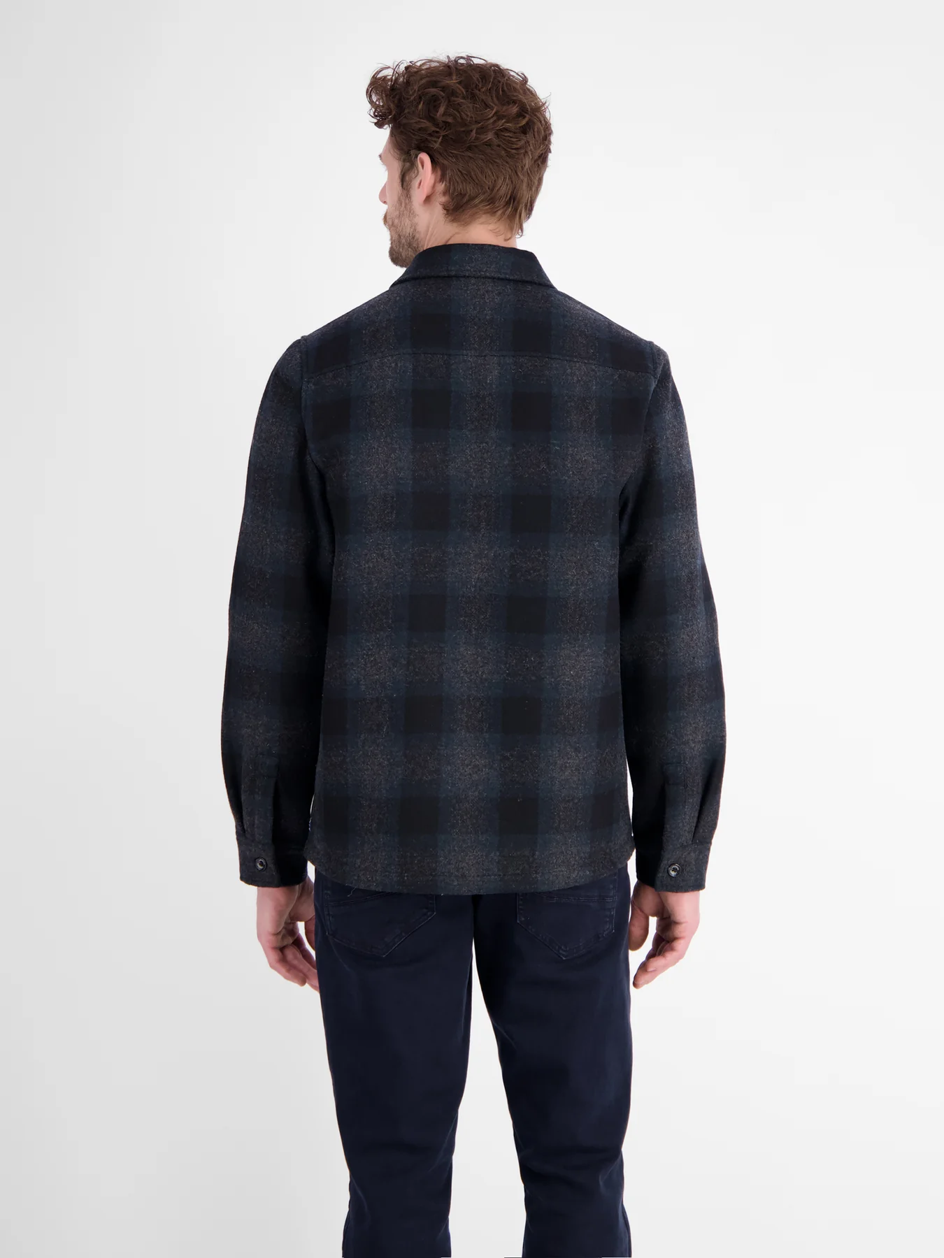 Lerros Checkered Shirt with Zipper - Classic Navy