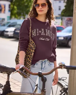 Street One Studio Loose Fit Sweatshirt - Very Berry