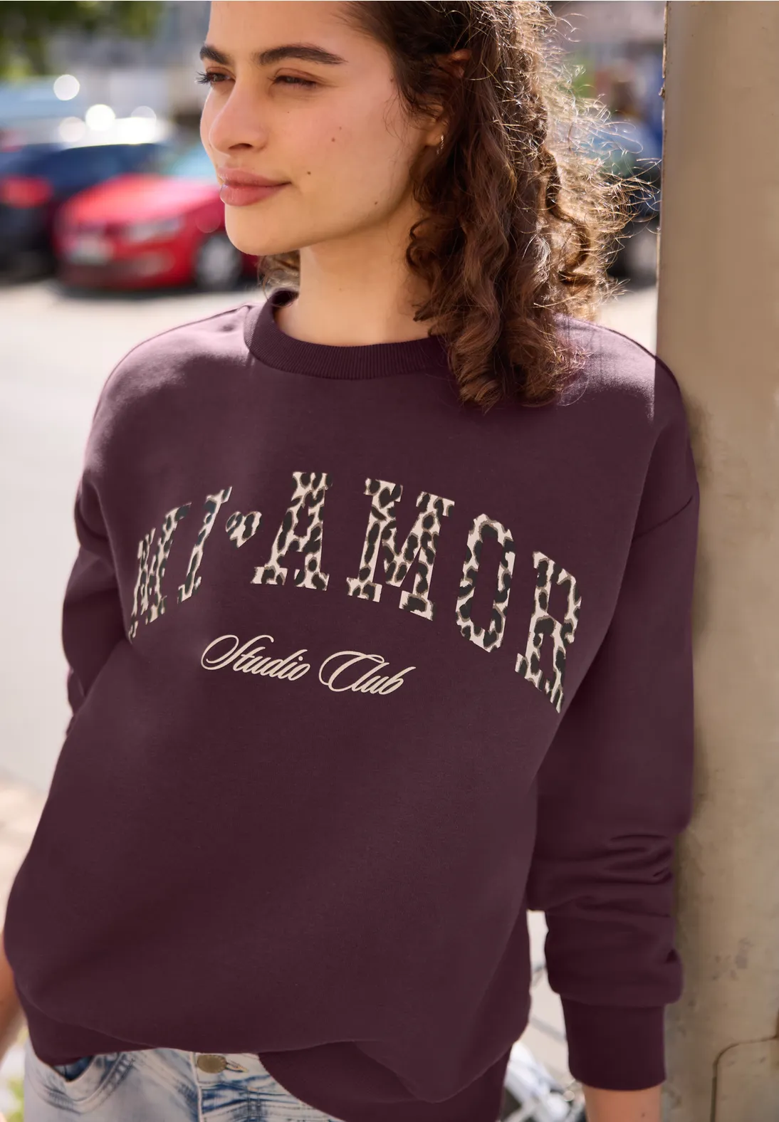 Street One Studio Loose Fit Sweatshirt - Very Berry