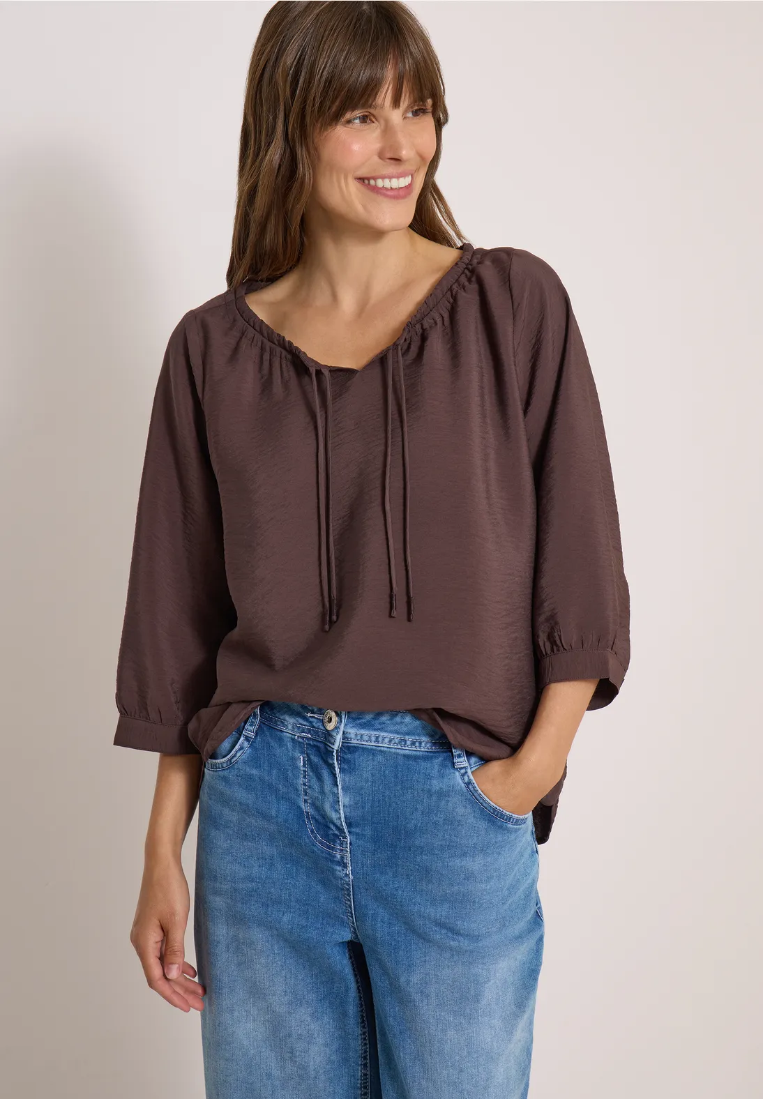 Cecil Carmen Blouse - Brown Cacao