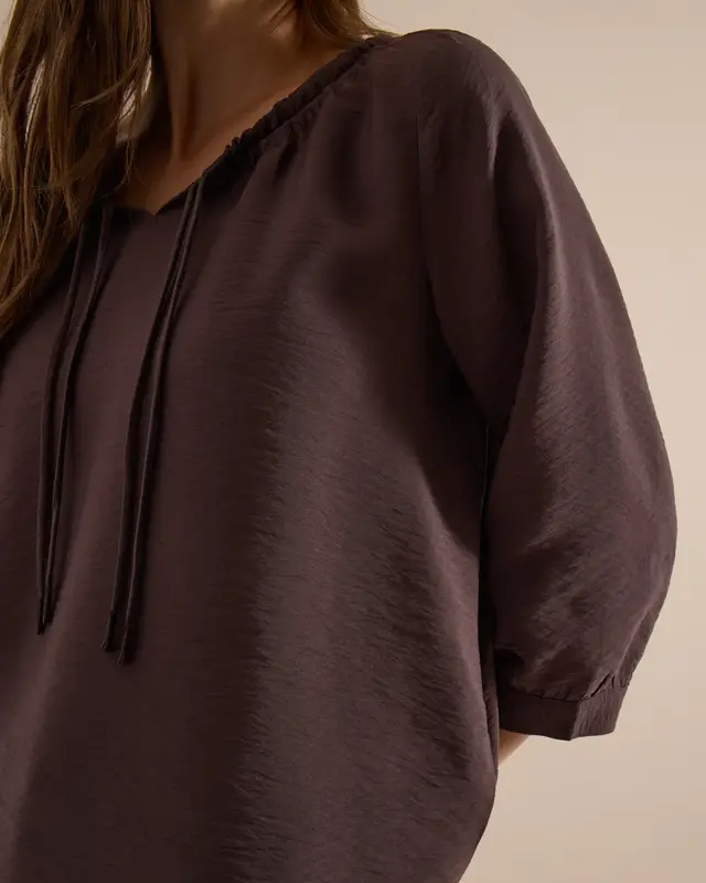 Cecil Carmen Blouse - Brown Cacao