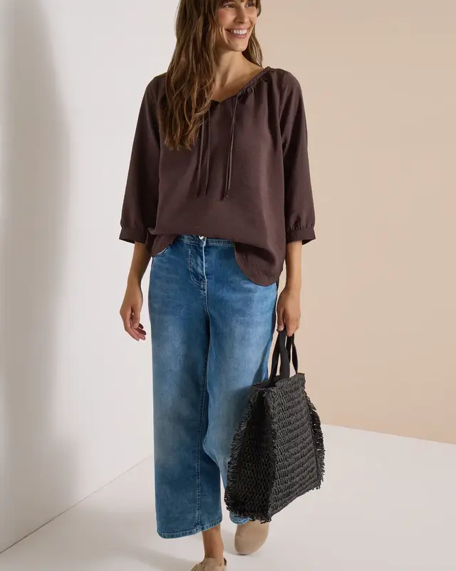 Cecil Carmen Blouse - Brown Cacao