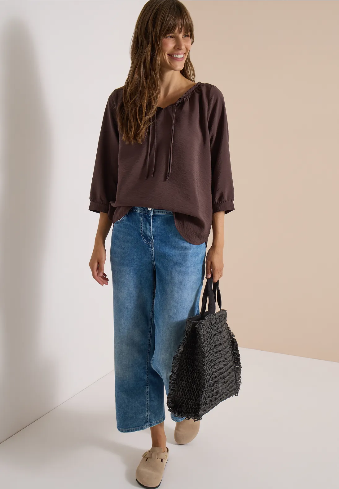 Cecil Carmen Blouse - Brown Cacao