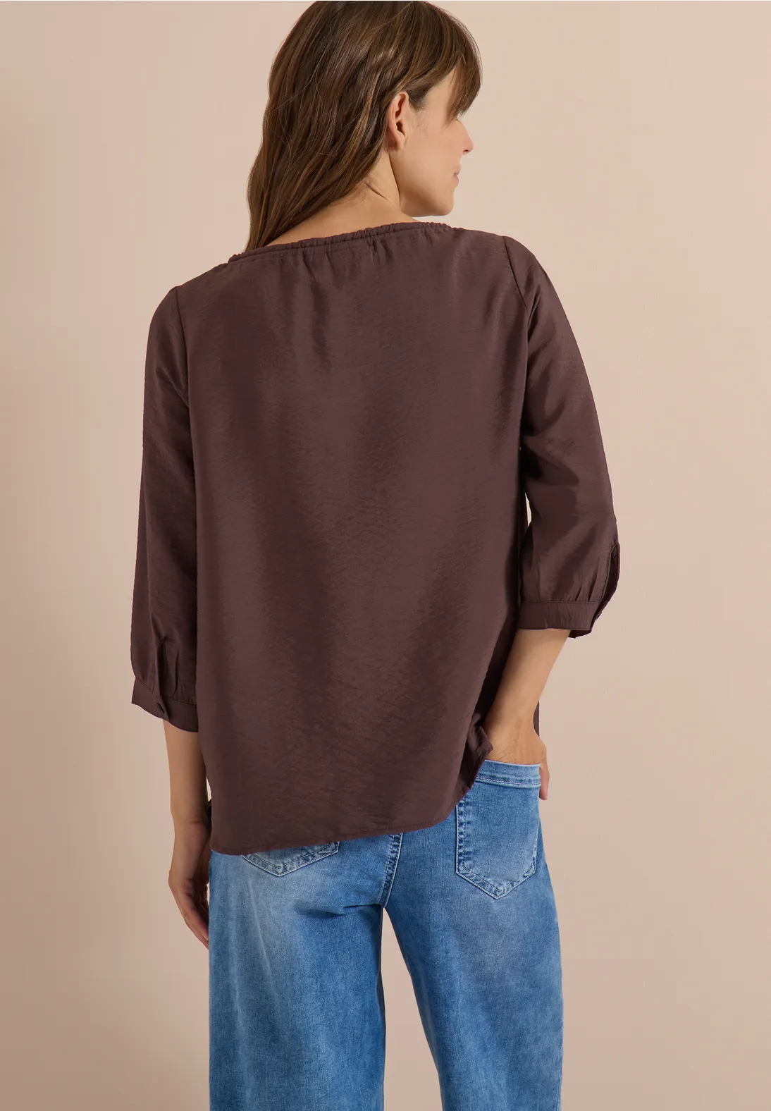 Cecil Carmen Bluse - Brown Cacao