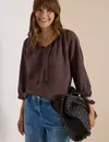 Cecil Carmen Blouse - Brown Cacao