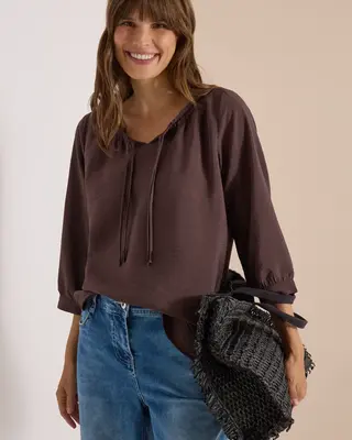 Cecil Carmen Blouse - Brown Cacao