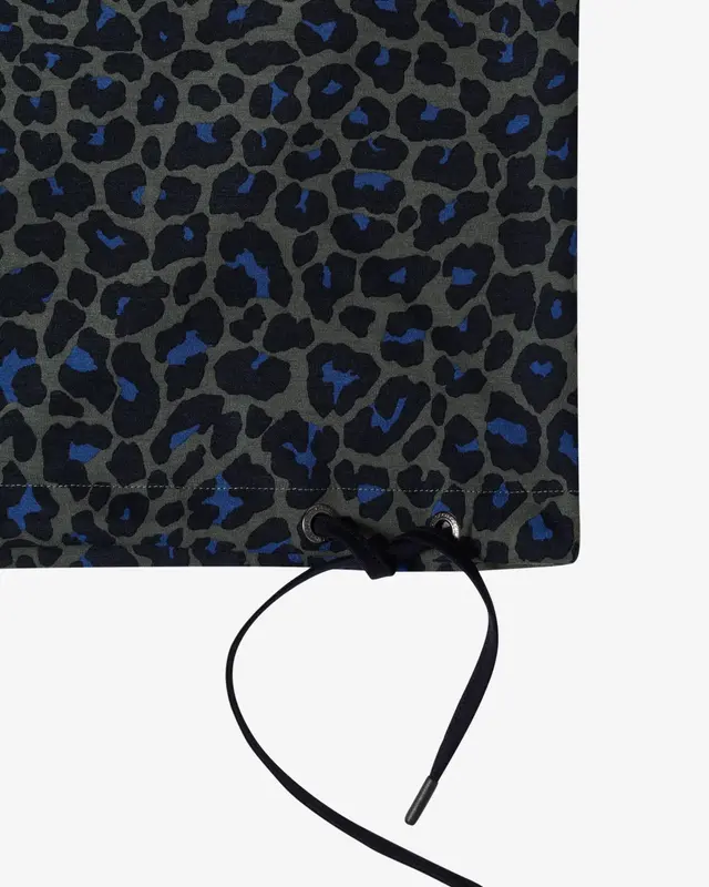 Cecil Shirt with Leopard Print - Dried Olive Green