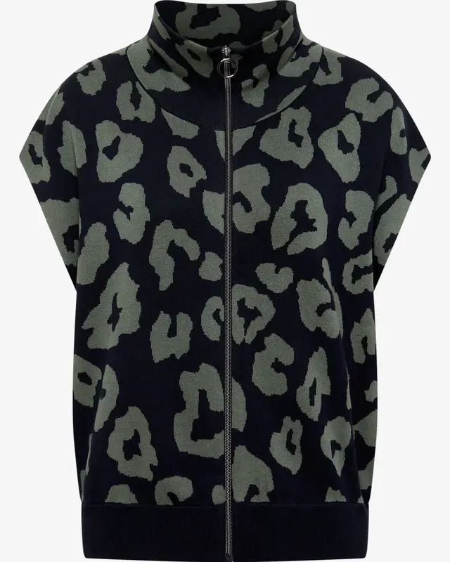 Cecil Vest met Kraag en Rits - Urban Dark Blue