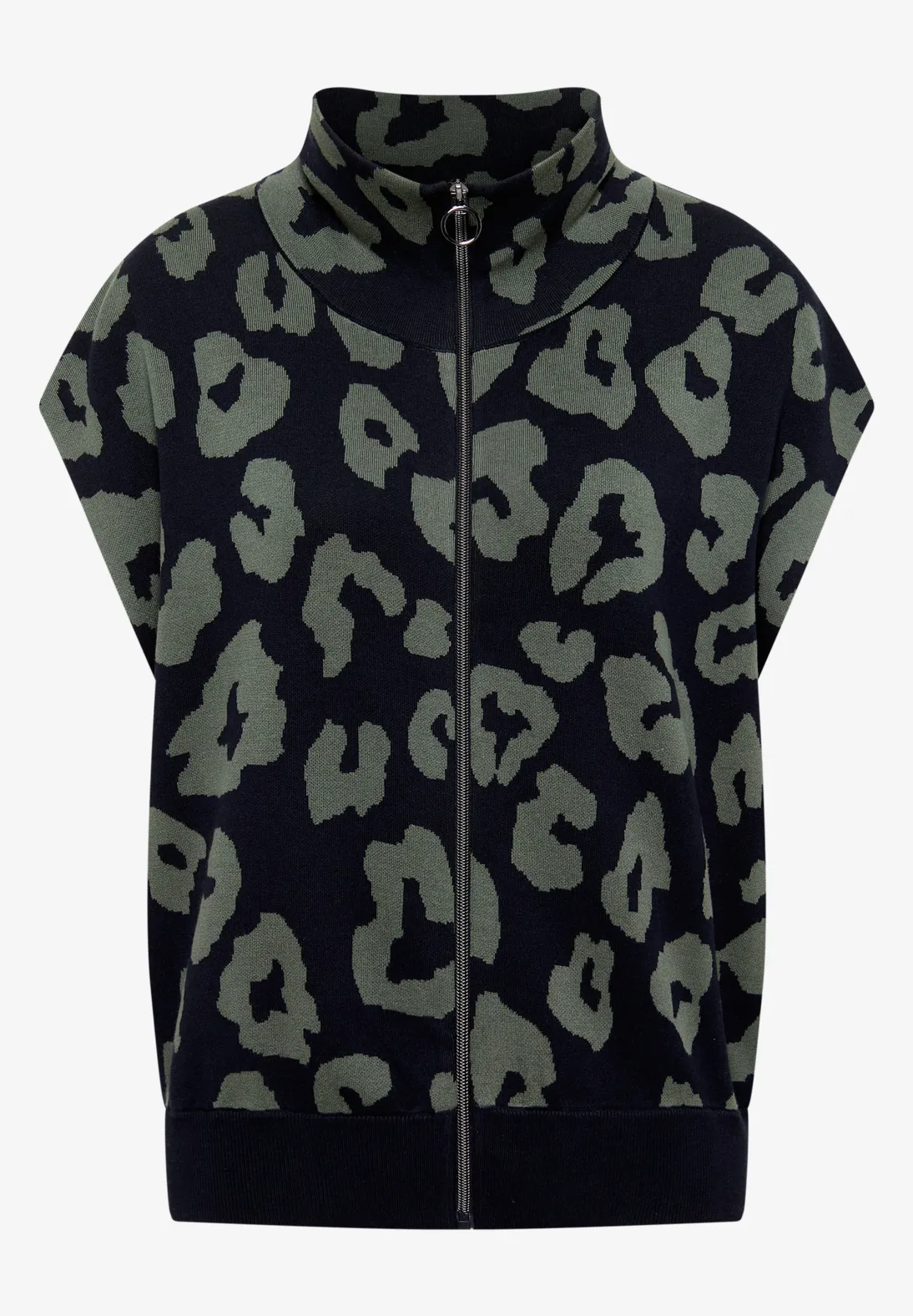 Cecil Strickweste mit Kragen und Reißverschluss - Urban Dark Blue