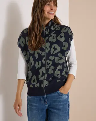 Cecil Vest met Kraag en Rits - Urban Dark Blue