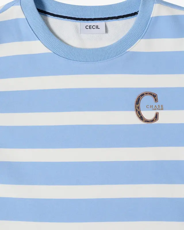 Cecil Striped Sweatshirt - Easy Blue