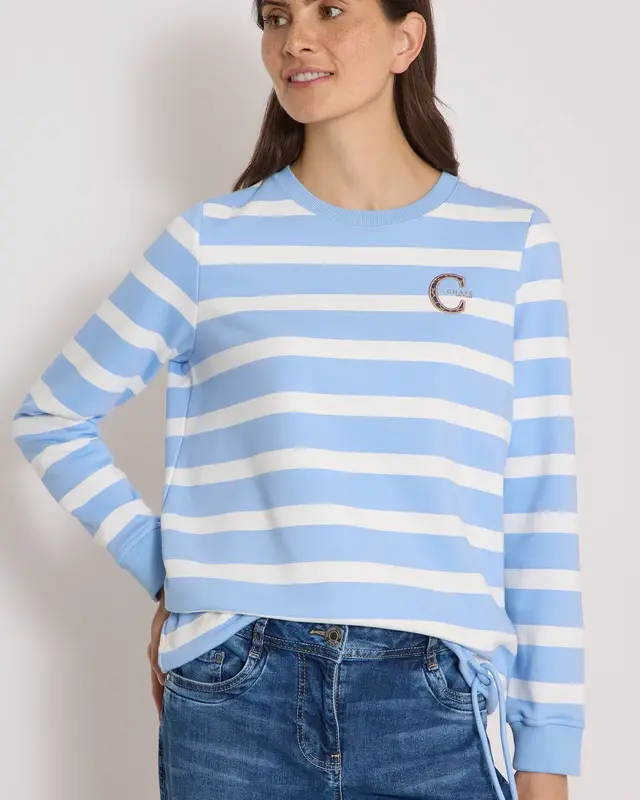 Cecil Streifen Sweatshirt - Easy Blue