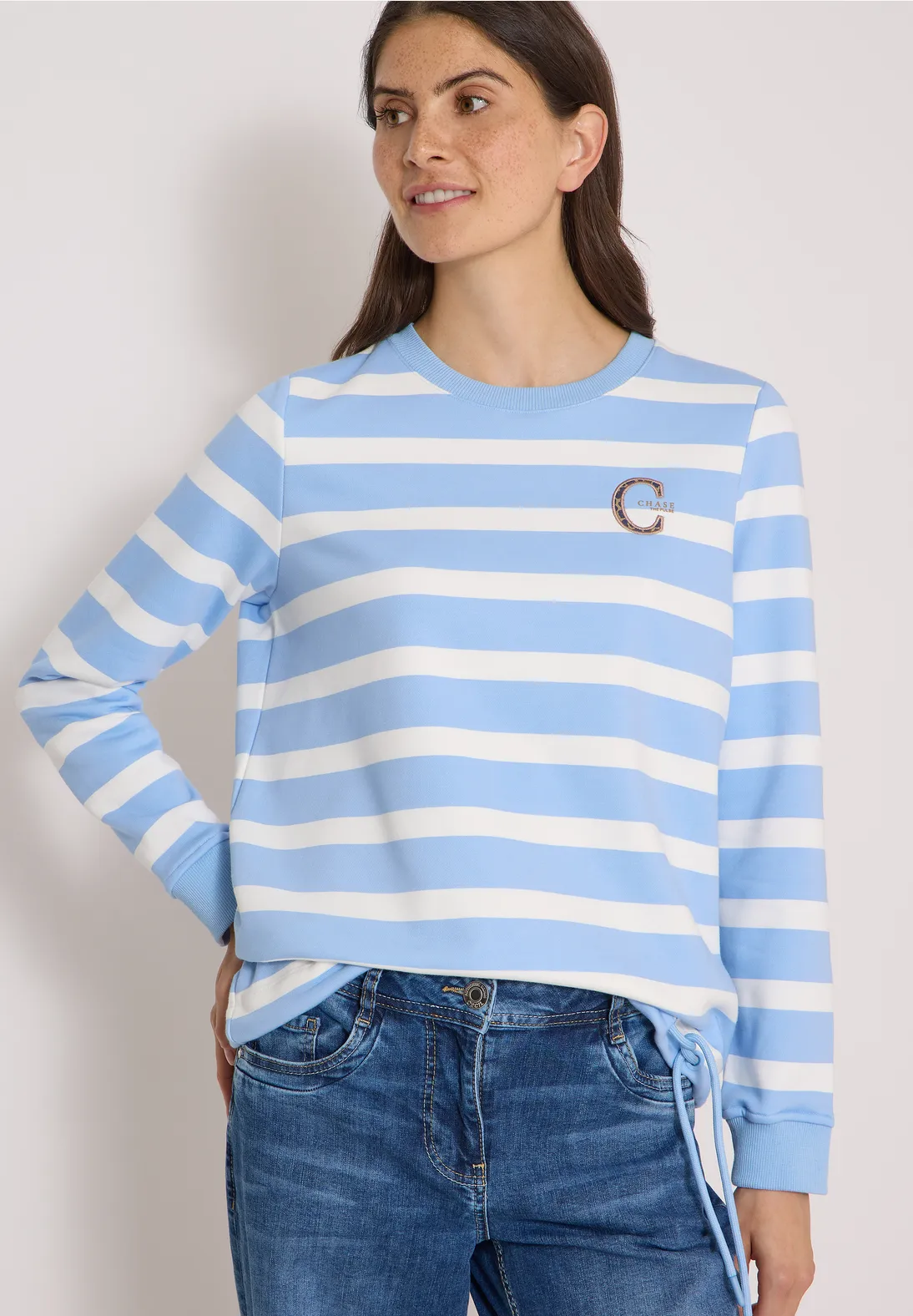 Cecil Striped Sweatshirt - Easy Blue