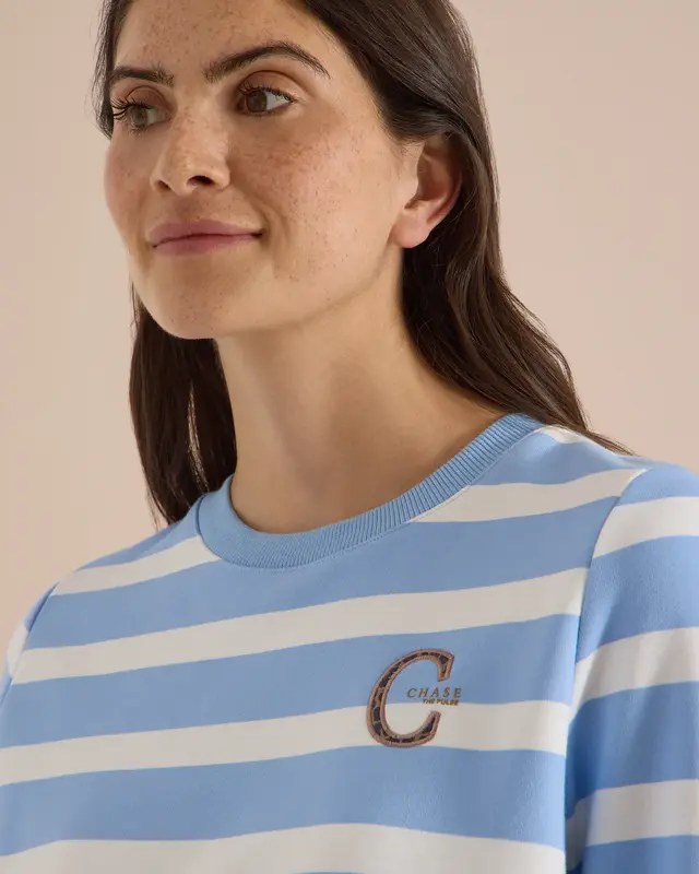 Cecil Streifen Sweatshirt - Easy Blue