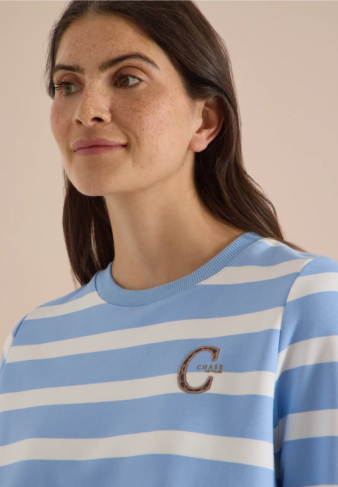 Cecil Striped Sweatshirt - Easy Blue